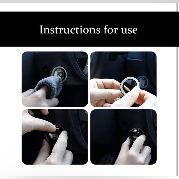 Engine Start/Stop Button Cover for Civic CRV XRV Challenger Charger (Bla… - Picture 4 of 7